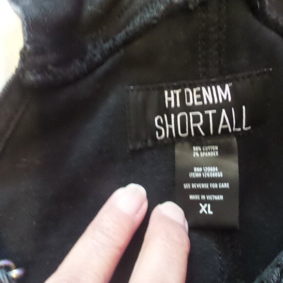 HT Denim Shortall Black bib shorts size XL - Picture 2 of 2